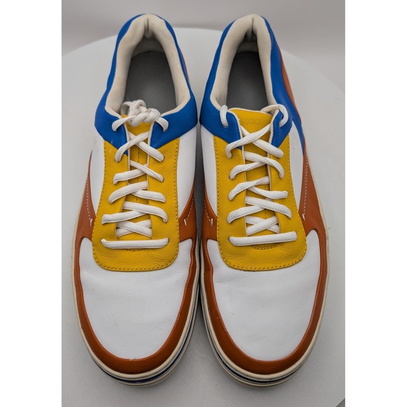 Rockport Men's Leather Colorblock Sneakers Size 11.5 M White Blue Orange Yellow - Picture 4 of 12